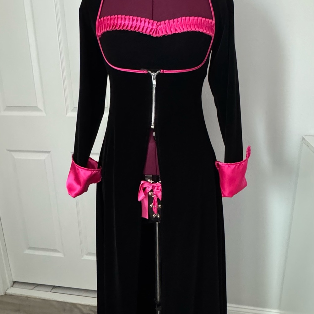 Black & Hot Pink Velvet Vampire / Mistress Costume
